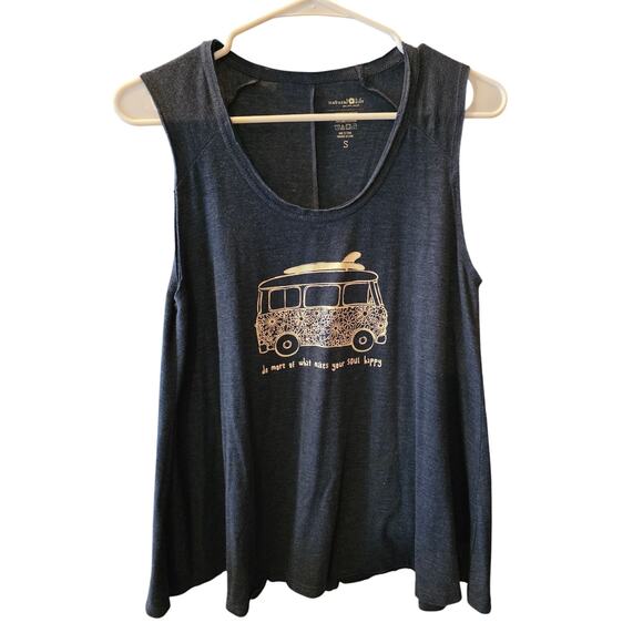 Natural Life Tops - Natural Life Tank Top S Womens Blue Surf Bus Pullover Beach Happy Soul Casual